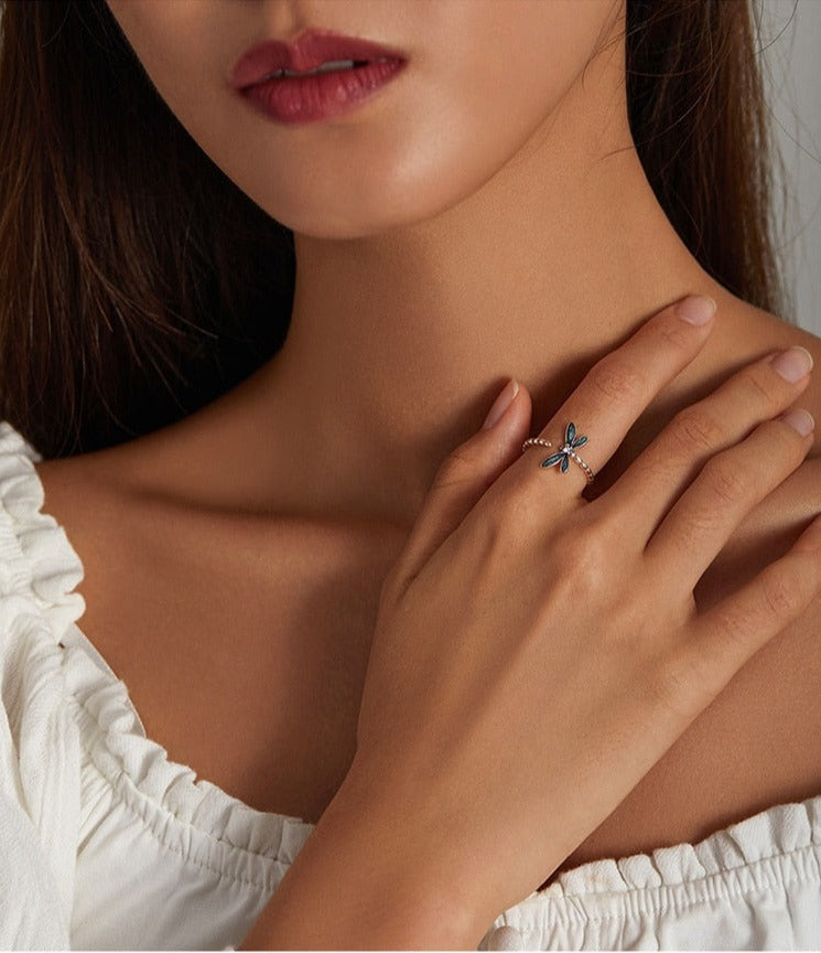 Anillo Libélula Ajustable - Plata 925