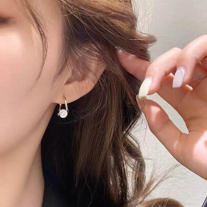 Pendientes Jad de circonita cúbica - Bañados en oro de 14K con circonita cúbica