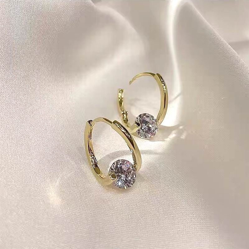 Pendientes Jad de circonita cúbica - Bañados en oro de 14K con circonita cúbica