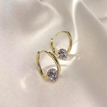 Pendientes Jad de circonita cúbica - Bañados en oro de 14K con circonita cúbica