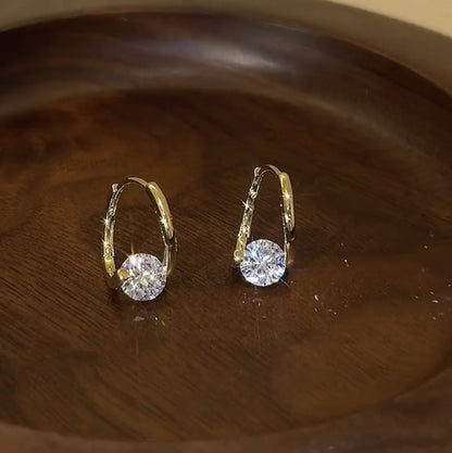 Pendientes Jad de circonita cúbica - Bañados en oro de 14K con circonita cúbica