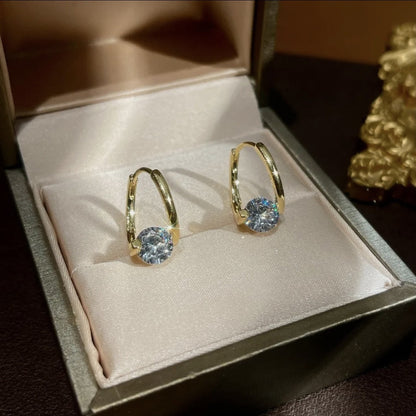 Pendientes Jad de circonita cúbica - Bañados en oro de 14K con circonita cúbica