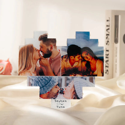 Cadre Cœur avec Photos et Prénoms Personnalisés