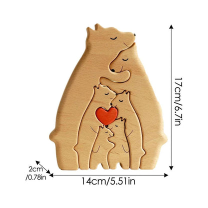 Sculpture « Famille d'ours » – L'étreinte qui nous unit (Bois sur mesure 🐻)